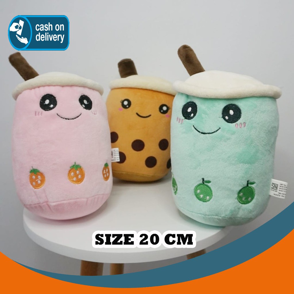 BONEKA BOBA MINI UKURAN 20 CM BUBBLE TEA DOLL MAINAN ANAK PLUSHY PLUSH