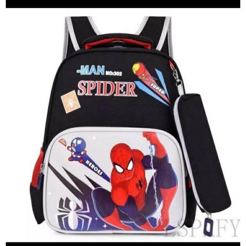 Tas Ransel Anak Karakter Motif SPIDERMAN Red Tebal Terlaris Bisa COD