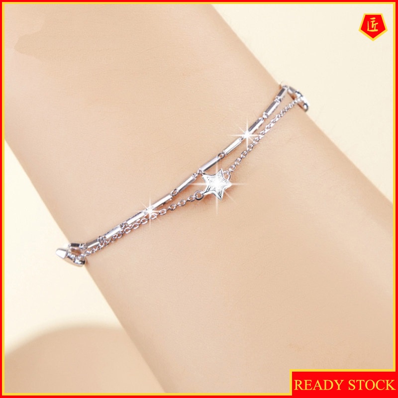 [Ready Stock]Fashion Elegant Star Silver Bracelet