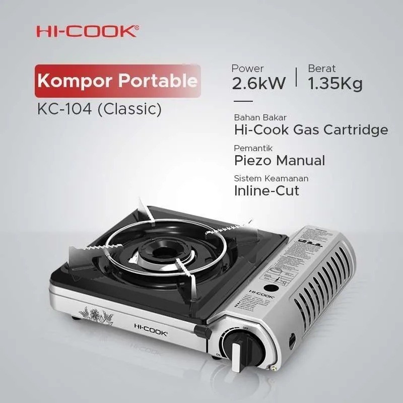 Kompor Gas Portable Hi Cook KC104 2in1 1 Tungku Kompor Camping Hi-Cook Outdoor