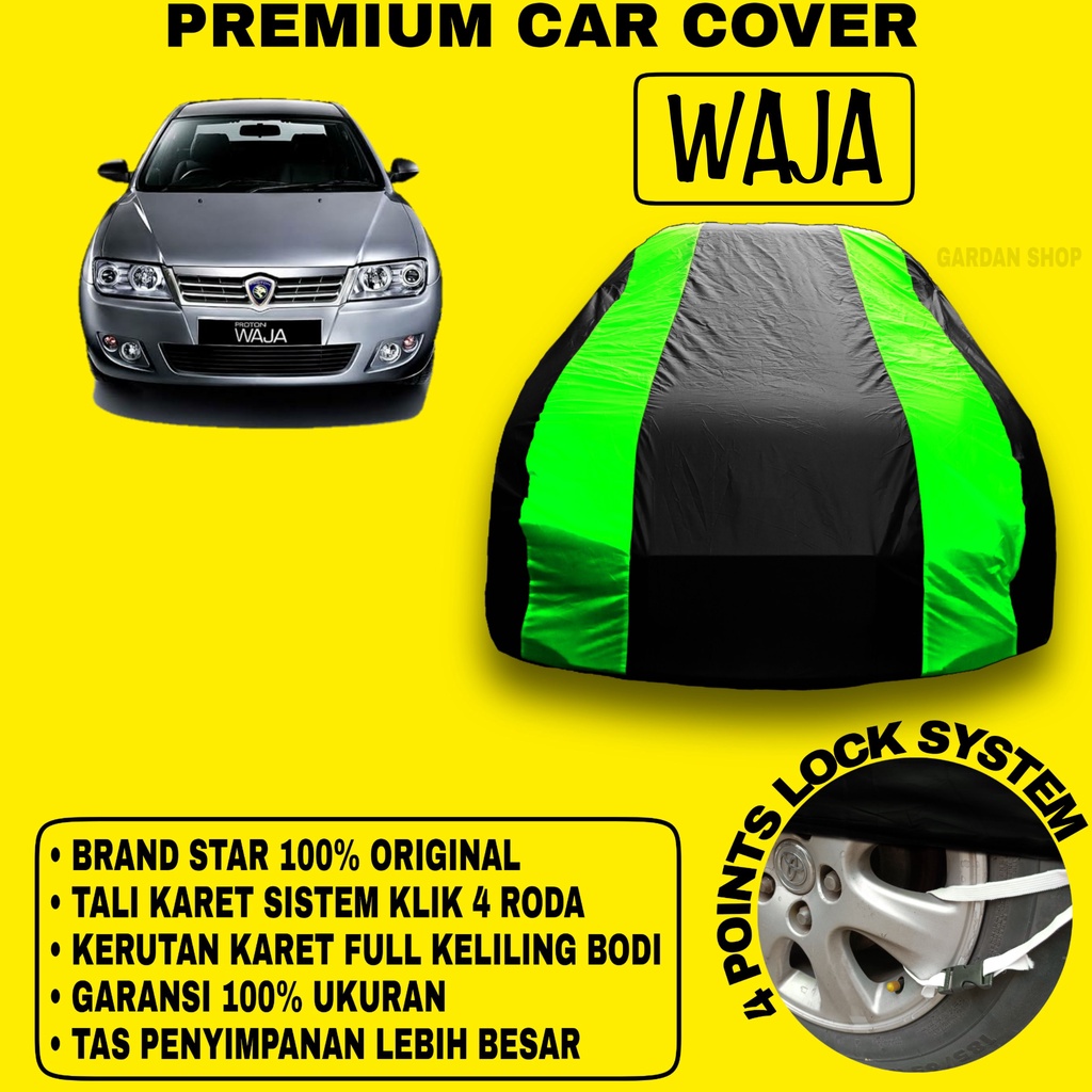 Body Cover WAJA Sarung Strip HIJAU Penutup Pelindung Bodi Mobil Waja PREMIUM