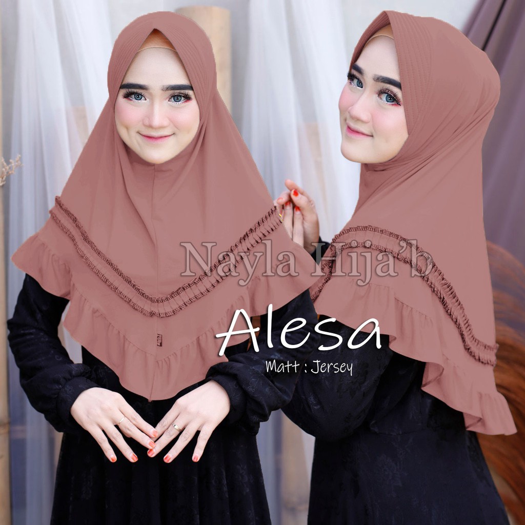 Jilbab Instan terbaru Hijab Bergo Alesa Kerudung Jersey Premium termurah dan terlaris Nayla Hijab-4