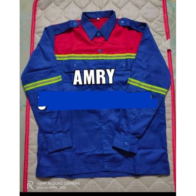 Baju safety kombinasi 2 warna /wearpack atasan (AMRY JAYA SURABAYA)