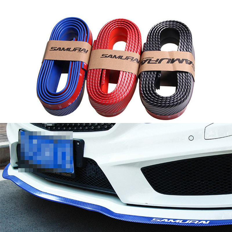 SAMURAI Stiker Carbon Fiber Anti Collision Strip Bumper Mobil 2.5 M
