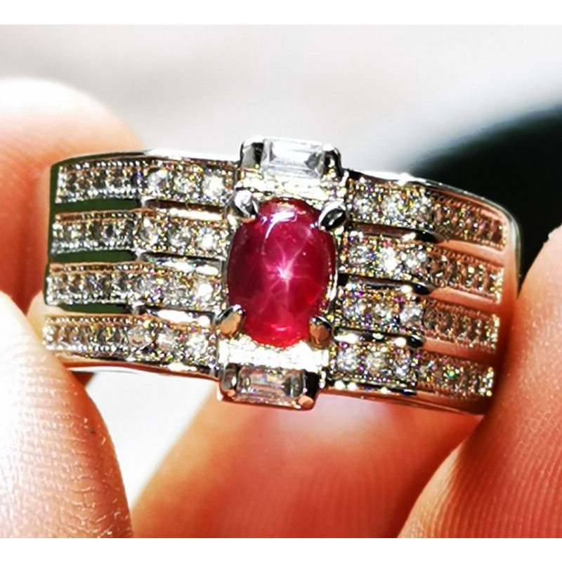 Batu permata natural ruby star burma