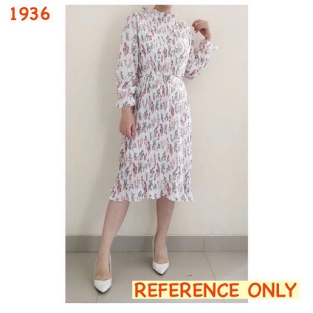 Dress korean style murah / dress floral cantik / dresa crepe lucu / dress bkk ready lucu murah /1936