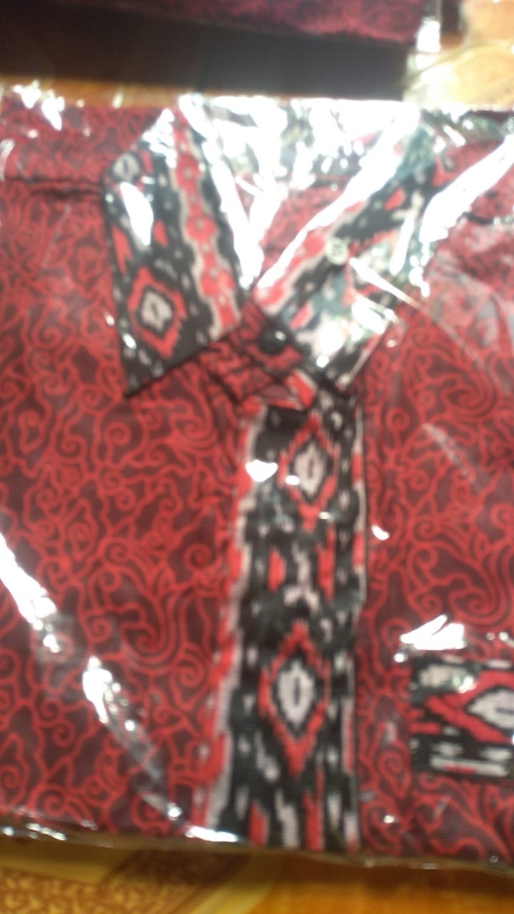 Batik Couple Keluarga Maura Couple Sania Ruffle Ori Ndoro Jowi Dnt Termurah Motif Mega Mendung Merah