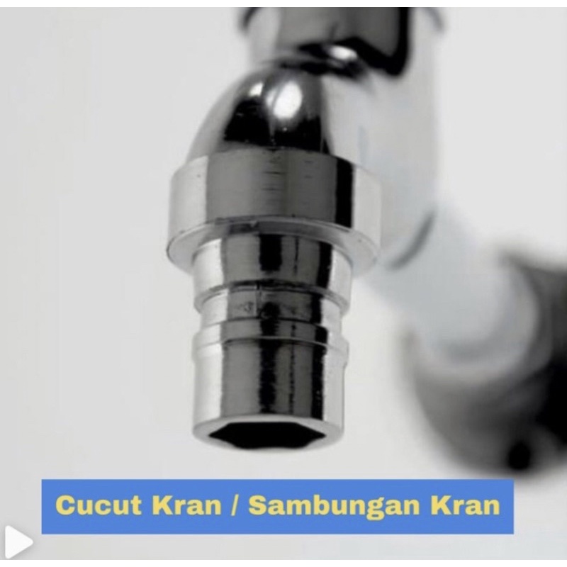 Cucut Kran Air - Sambungan Kran Air bahan zinc kuningan tebal + Karet cucut