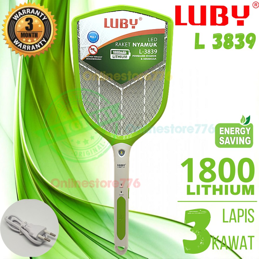 RAKET NYAMUK LUBY L3839 / PERANGKAP NYAMUK / RAKET NYAMUK / LUBY L3839 - 3839 - L3839A