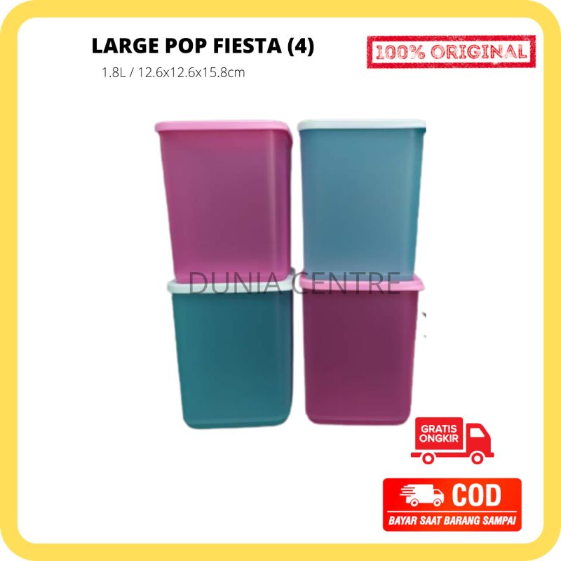 PROMO TUPPERWARE TOPLES LARGE FIESTA POP (4) SET ORIGINAL