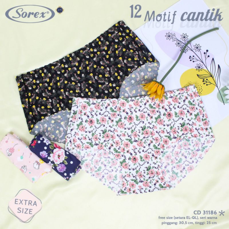 Sorex 31186 celana dalam wanita seamless to XXL motif cantik