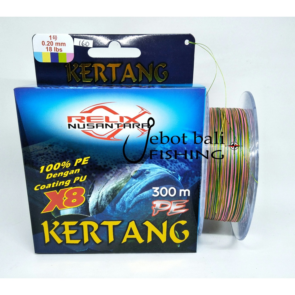 Senar PE KERTANG X8 Ukuran 0.8 1 1.2 1.5 2 3 4 Panjang 300 Meter - Tali Pancing Relix Nusantara - Ma