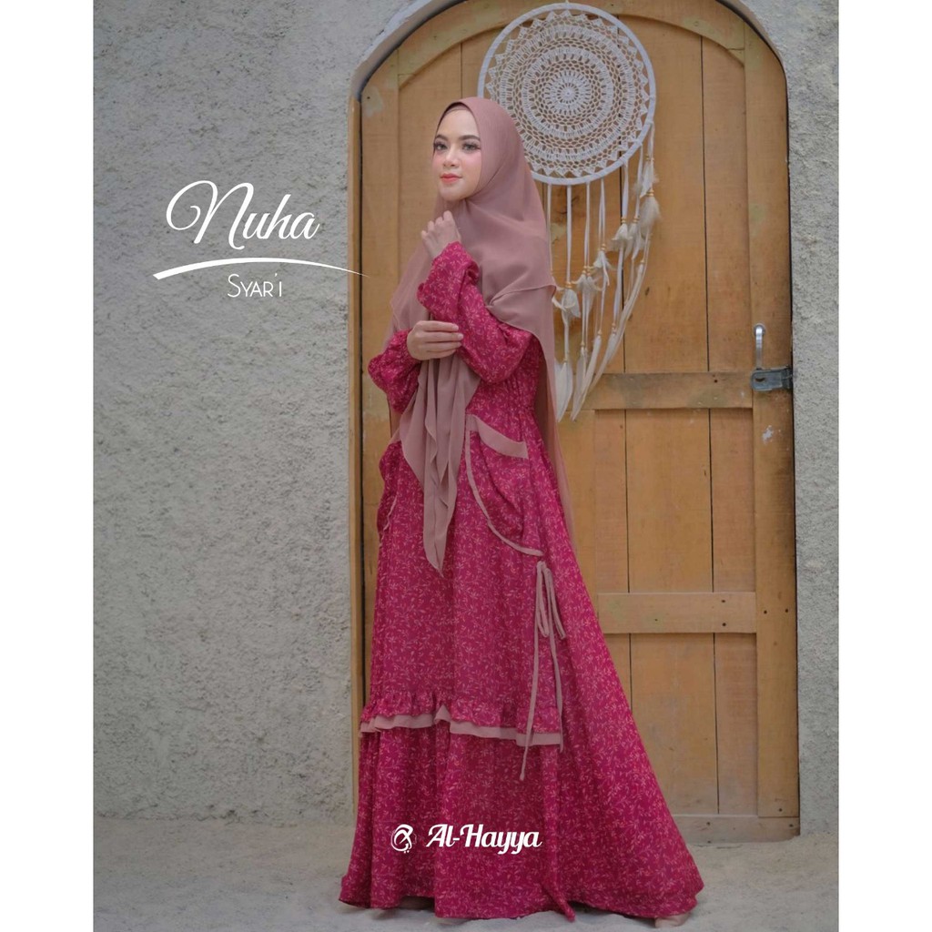 NUHA Syari by Alhayya Gamis Crep Zara Khimar Swaro