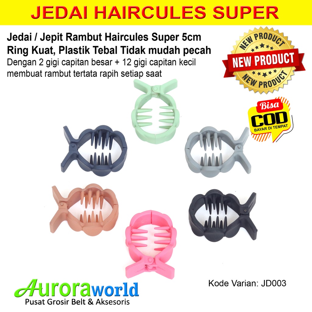 Jedai Haircules Jepit Rambut Haircules Super 6cm Bahan Tebal dan Kuat