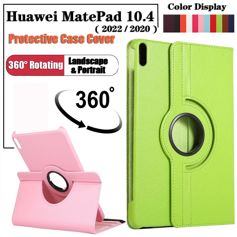 Untuk Huawei MatePad 10.4 (2022.2020) Tablet Flip Case BAH4-W09 BAH4-AL10 BAH3-W09 BAH3-AL00 BAH3-L09 BAH3-W59 Fashion360° Rotating Stand Case Penutup Kulit Pelindung Shockproof