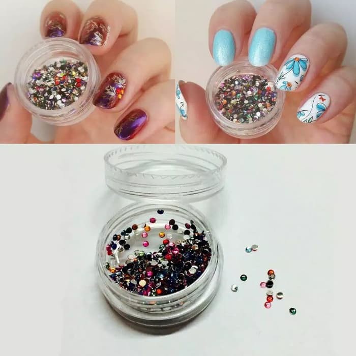 CLEARANCE SALE - NA0026 - 300 Mix Color Nail Art Crystal Rhinestone Berlian Imitasi 2mm