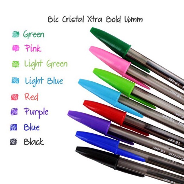 BIC Cristal Xtra Bold Pack of 8 - Assorted Colors