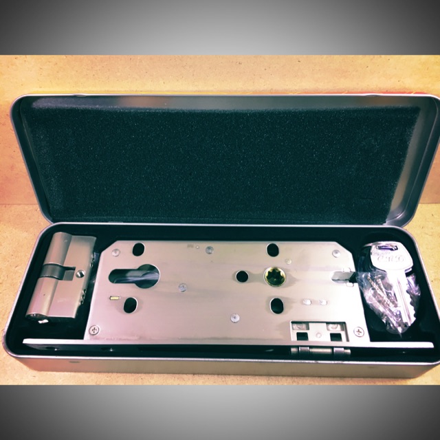 Slot Pintu / Body Slot Pintu CRD Stainless + Anak Kunci Full Kuningan 2 Fungsi