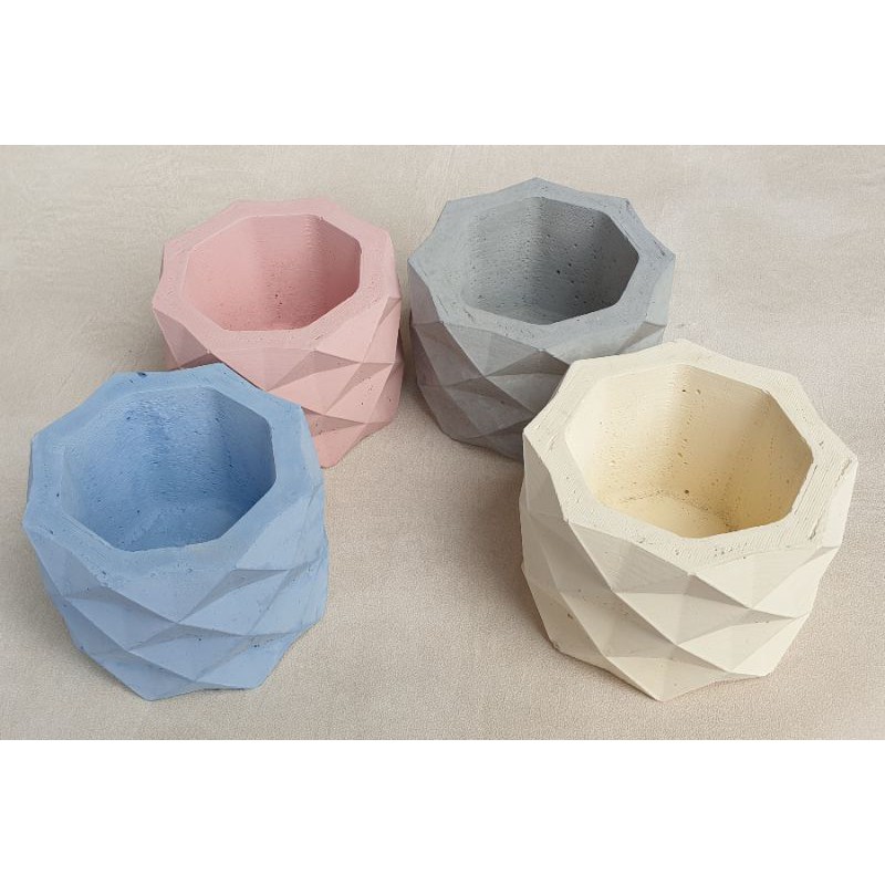 Pot kaktus semen motif geometric