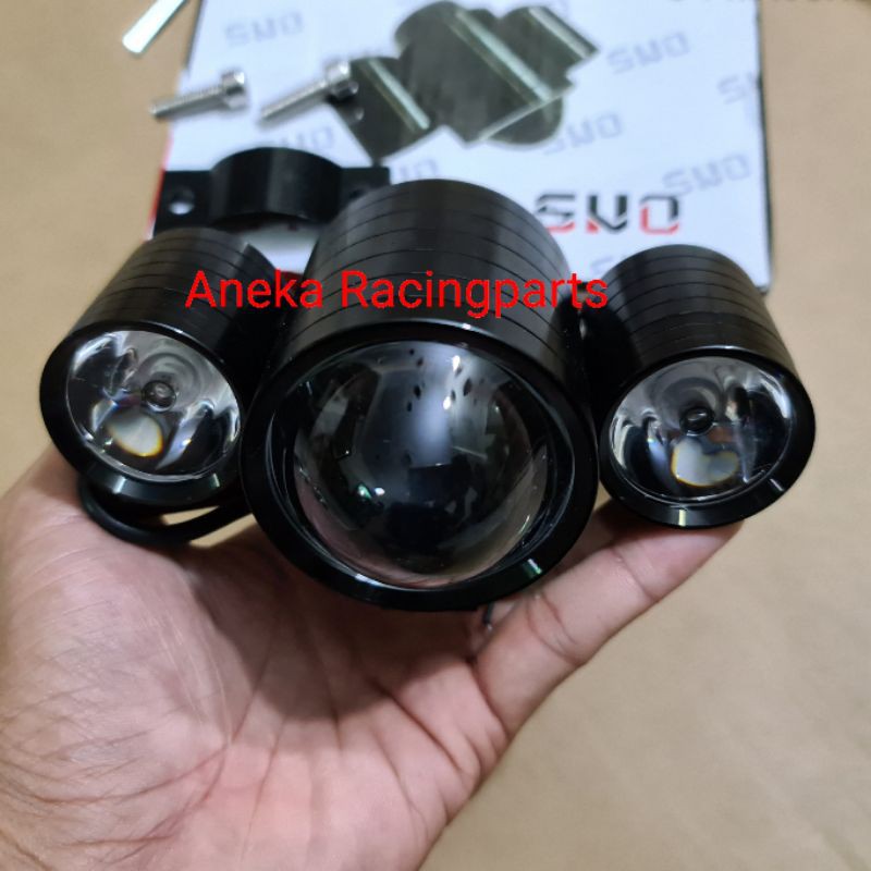 lampu tembak model teropong 3 mode terang redup kedip universal motor klx crf dll / lampu sorot