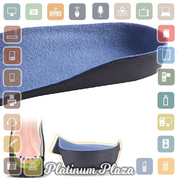 Alas Kaki Sepatu EVA Flatfoot Orthopedic Feet Cushion Massage Insole Size 38-40 - E003`1PG7KK-- Blue