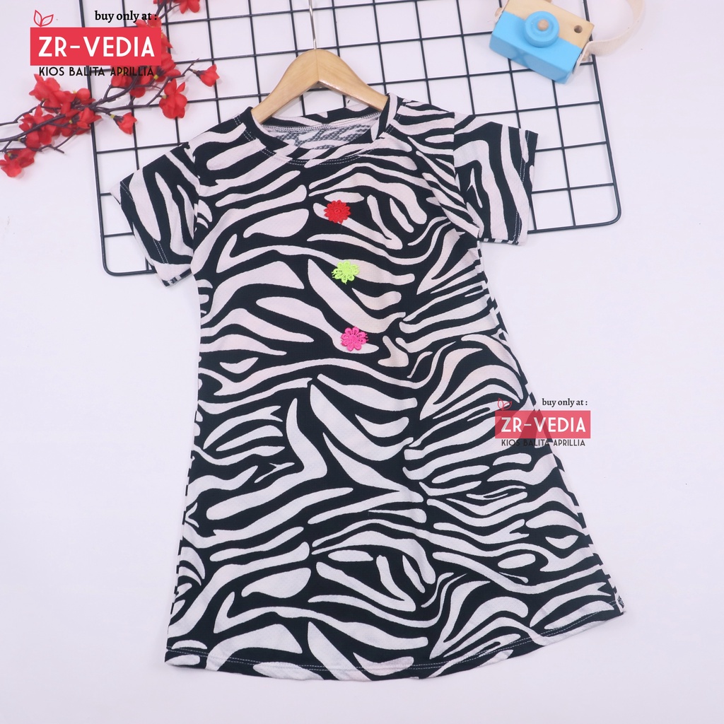 Dress Larissa uk Bayi - 5 Tahun / Lengan Pendek Baju Anak Perempuan Baby Tunik Blouse Atasan Murah