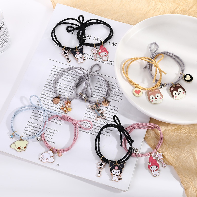 Gelang Magnet Couple Kartun kurumi Tom and jerry 2 pcs/ sepasang model jepang terbaru imut lucu cocok untuk pertemanan