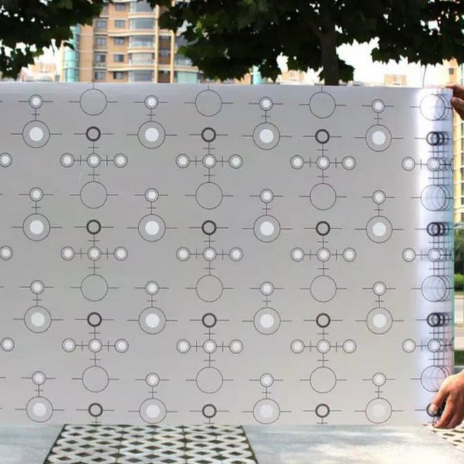 STIKER KACA/MOTIF BULAT HITAM MINIMALIS BERKUALITAS