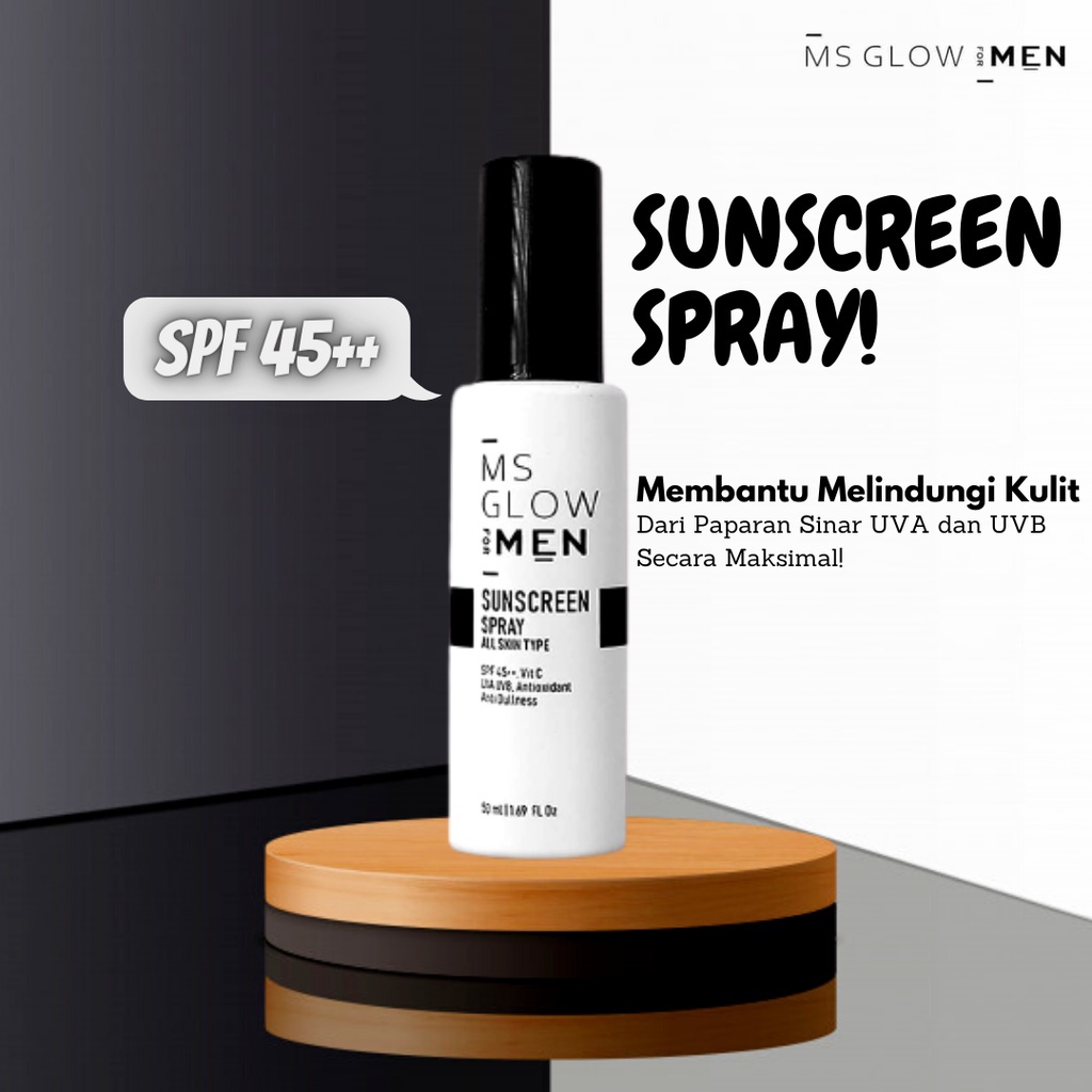 MS Glow For Men Sunscreen Spray GIRLSNEED77 Dapat Melindungi dari Sinar UV dan Mencerahkan Kulit Wajah