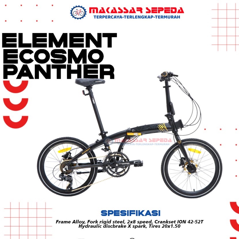 SEPEDA LIPAT ELEMENT ECOSMO Z8 EDITION BLACK PANTHER