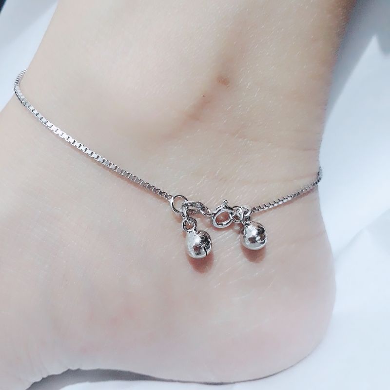 GELANG KAKI ITALY PERAK 925 LAPIS EMAS PUTIH / PERHIASAN SILVER WANITA / PERAK ASLI / GK766