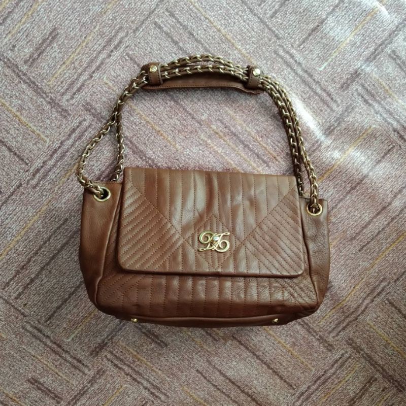 Tas DAKS LONDON Authentic Preloved Original Kulit Asli Quilted Chain Rantai Sling bag Bahu