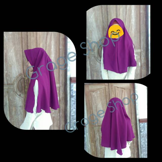 Khimar wolfis wollycrepe belah tangan pet syari