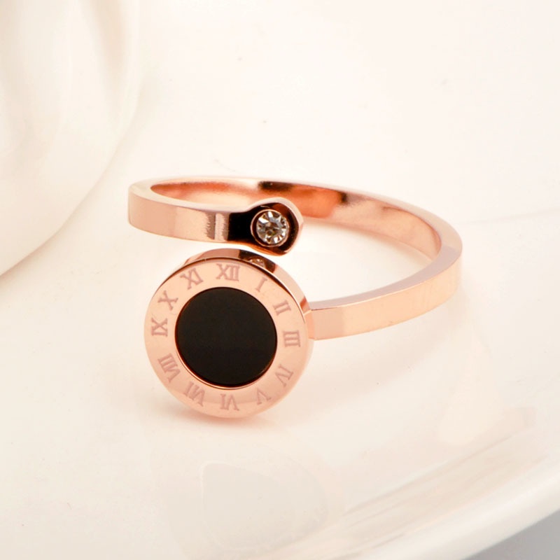 Cincin Titanium Wanita Warna Rose Gold Model Kekinian Asli Import/Aksesoris Fashion Wanita Bahan Tit