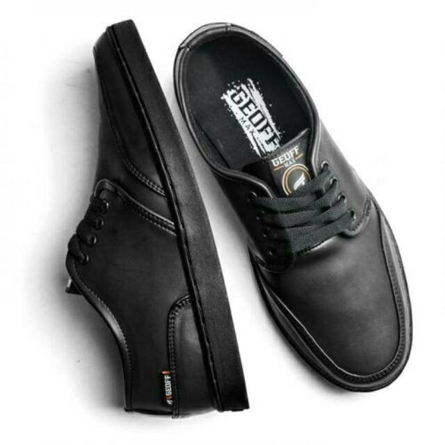 Sepatu Original Geoff Max Authentic Leather All Black