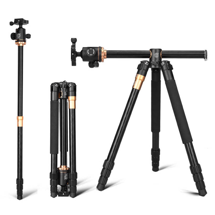 Tripod Monopod Beike Q999H Horizontal Tripod Traveling + Tas Tripod