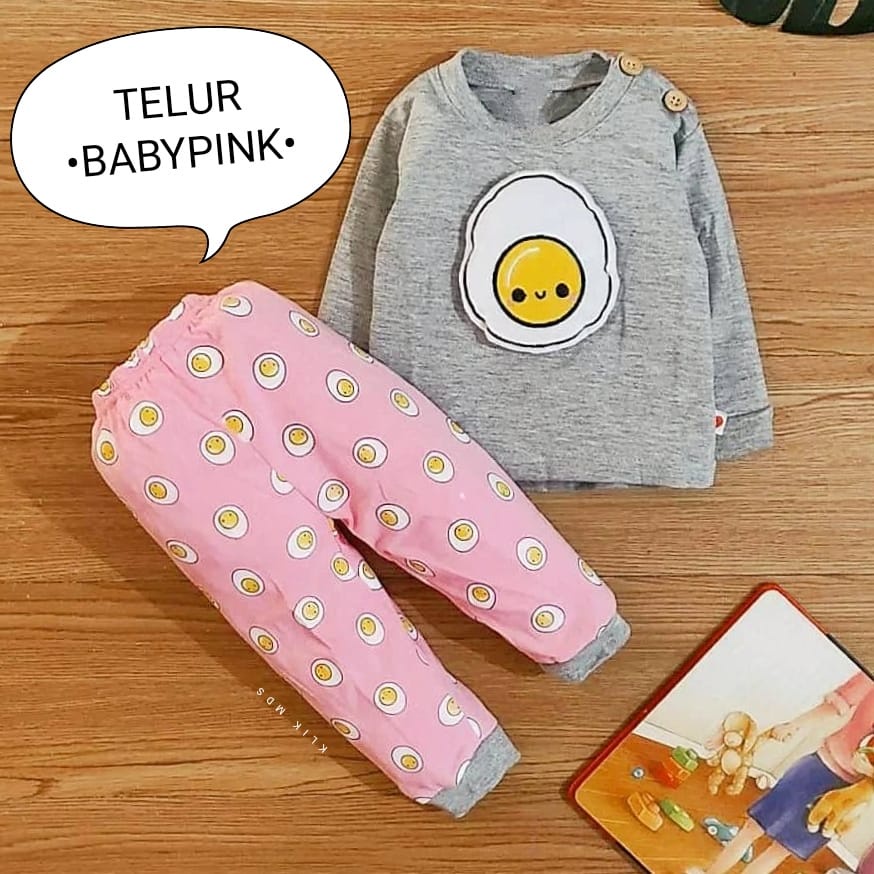 Klik Mds Baju Tidur Anak Bayi Usia 2-15 Bulan Motif Boneka Telur Piyama Anak