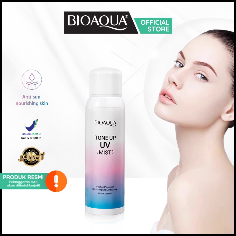 CS1-【BPOM】Bioaqua Tone Up UV Mist 150ml brightening anti uv moisturizing spray wajah/body spray