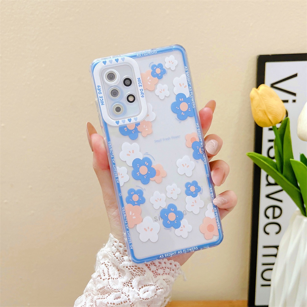 Casing TPU OPPO A16 A95 A55 A76 A96 A15 A54 A15S A74 A5S A12 A7 A3S A31 A37 A53 A92 A52 F11 Reno 7 6 5F 4F Motif Bunga