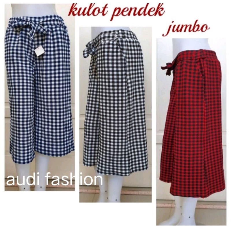 CELANA WANITA KULOT 7/8 JUMBO MOTIF KOTAK