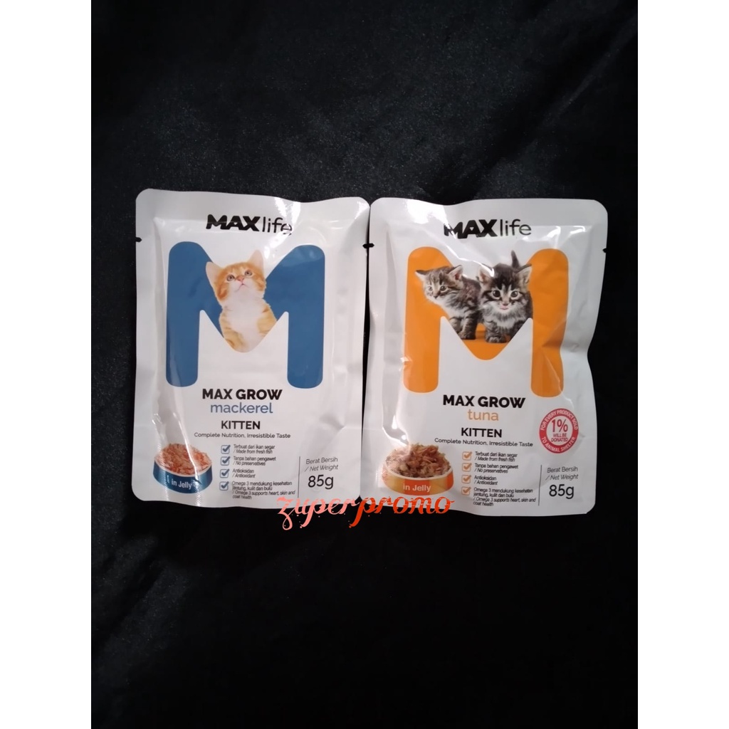 Maxlife Pouch Kitten 85gr / Makanan Basah Anak Kucing