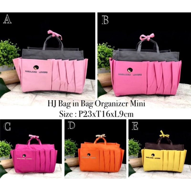 Harajuku Bag In Bag organizer Mini/Dalaman Tas/Tas Kosmetik serbaguna