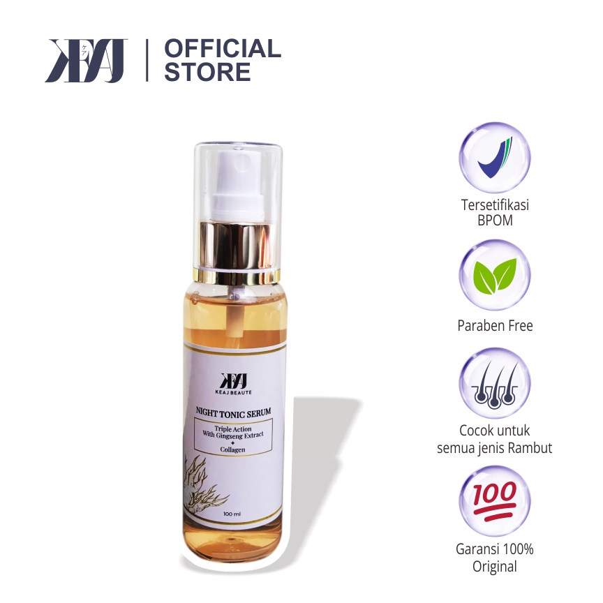 KEAJ BEAUTE NIGHT TONIC SERUM TRIPLE ACTION WITH GINGSENG EXTRACT &amp; COLLAGEN [BISA COD]