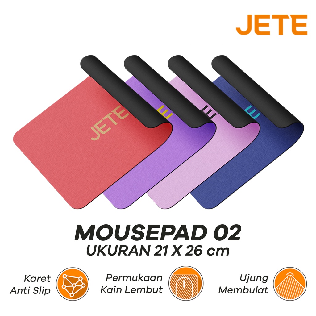 Mousepad 02 Universal untuk Kantor/Gaming Anti Slip  Mouse Pad (21cm x 26cm) - JETE Alas Mouse