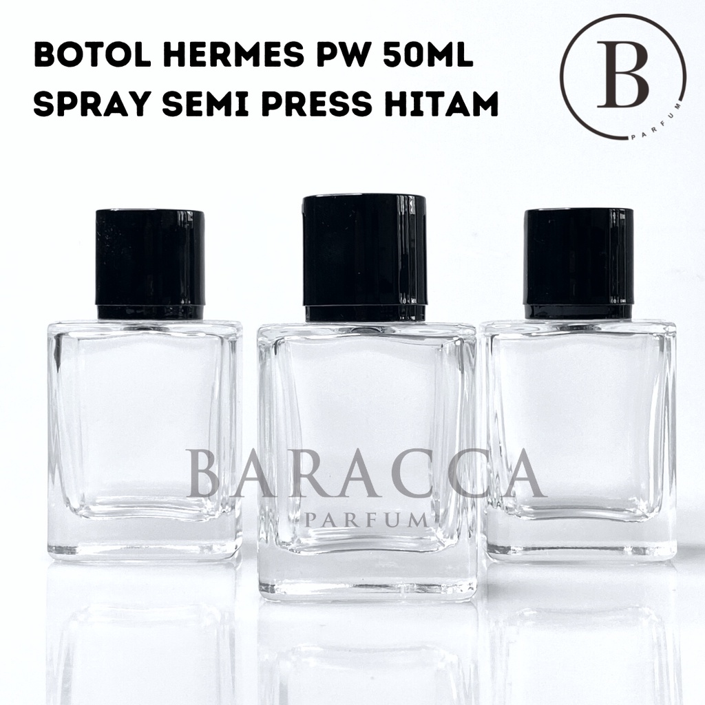 Jual Botol Parfum Hermes 50ml Semi Press Tutup Oval Botol Parfum Kosong Hermes Tutup Hitam 2275