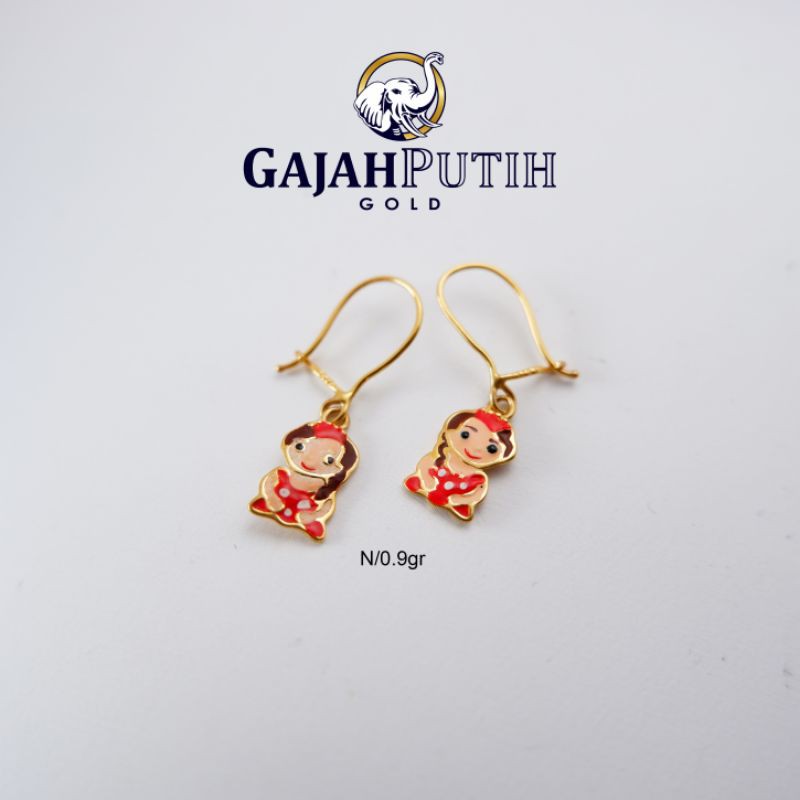 0,9gr Anting Model Slep Anak Emas Asli kodeN409