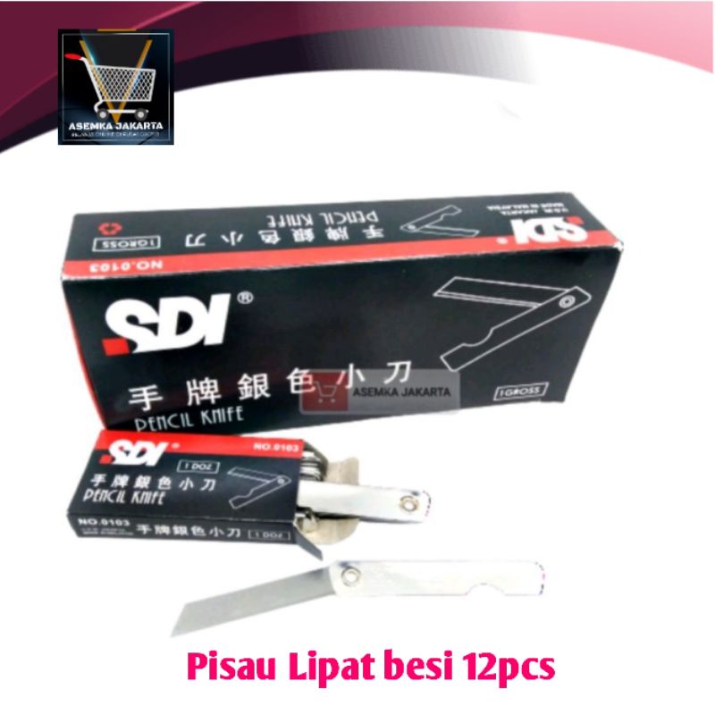 

[ AJ] Pisau lipat kecil kater cutter mini besi SDI isi 12pcs