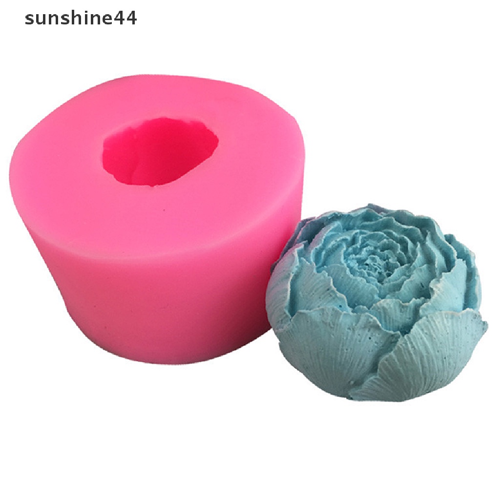 Sunshine Cetakan Silikon Bentuk Bunga Peony Untuk Coklat / Gula / Sabun DIY