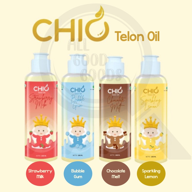 [TELON] Chio Minyak Telon Bayi 100ml - Telon Oil Aroma Coklat Strawberry Bubblegum Lemon / Chocolate Melt - Strawberry Milk - Bubble Gum - Sparkling Lemon