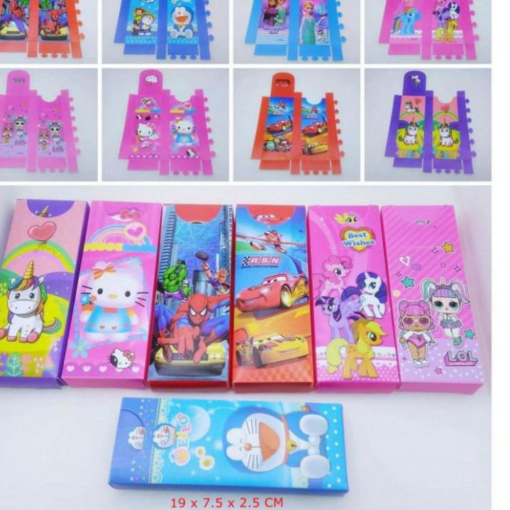

레 12pc kotak pensil rakit /tempat pensil buat sendiri/kotak pensil karakter rakit/pencil case